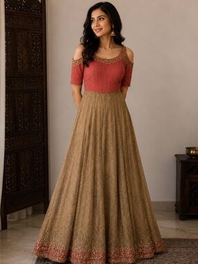 Sushma Patel Indian Anarkali Gown with Cancan